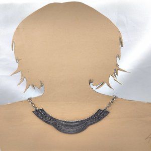 Silver Dot Bib Necklace  17”